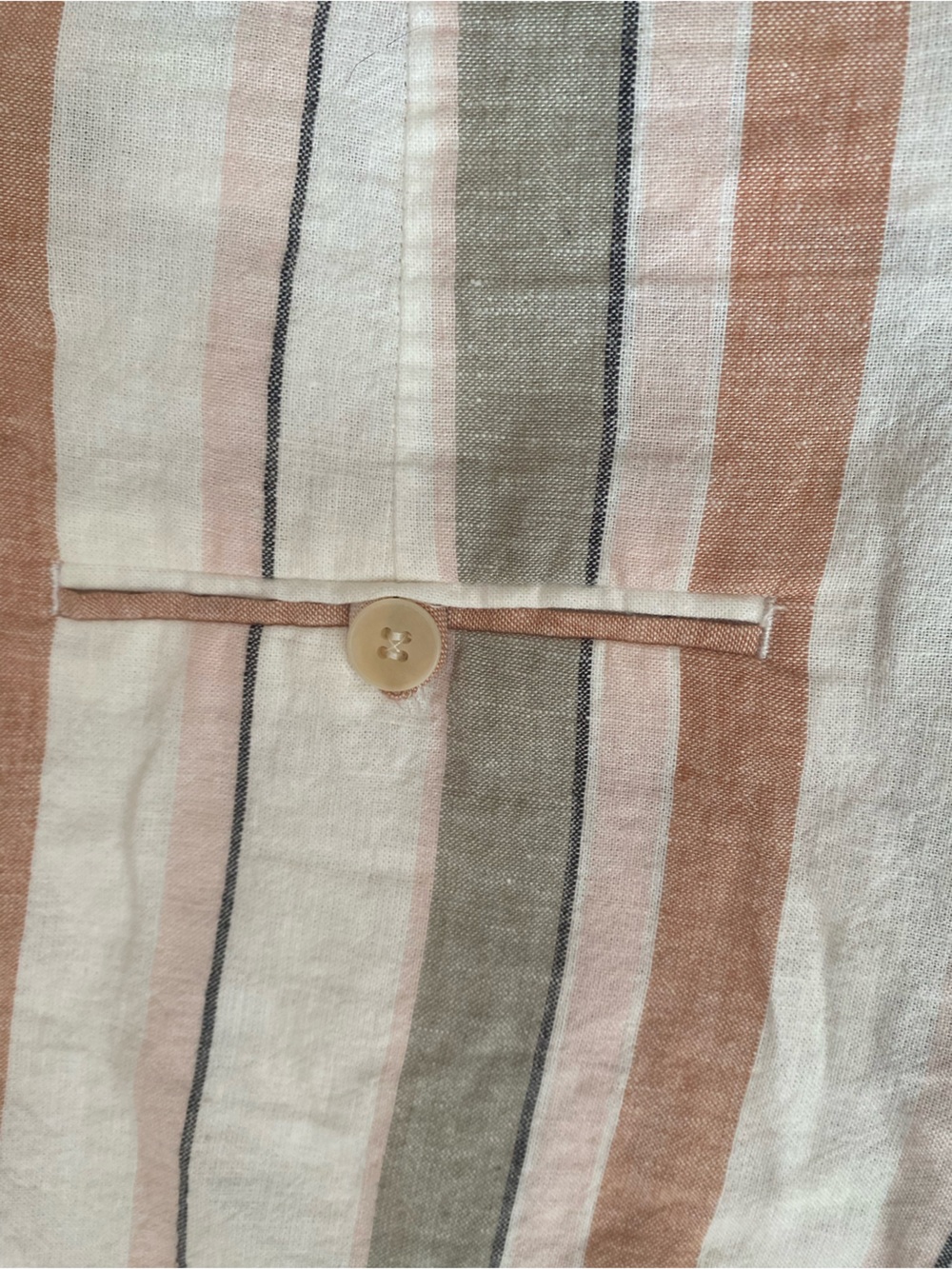 Zara Linen Blend Striped Tie Front Crop Top & Shorts Set Boho Coastal L - Picture 13 of 16